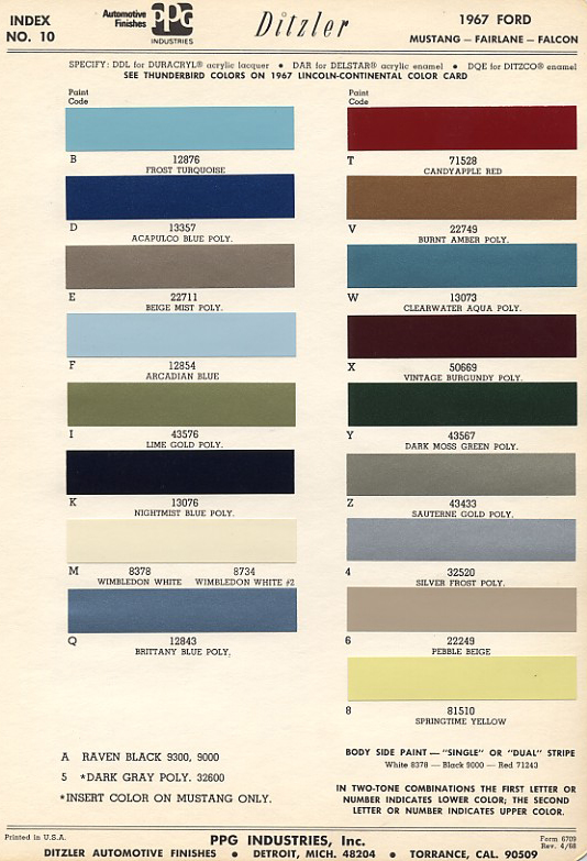 Colors Uscars24 Classics Com - 1966 Mustang Gt Paint Colors