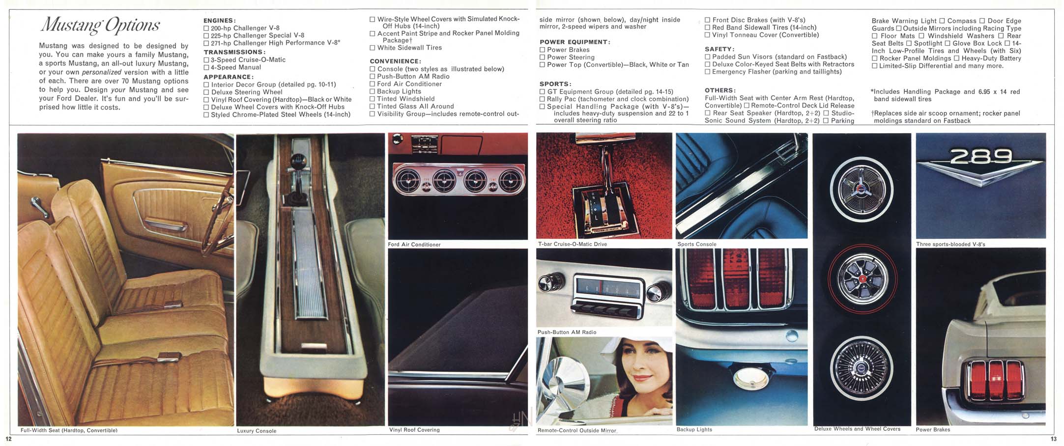 1965 Mustang Prospekt Seite 12-13